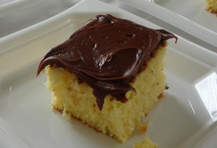 Classic Yellow Cake with Chocolate Frosting